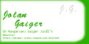 jolan gaiger business card